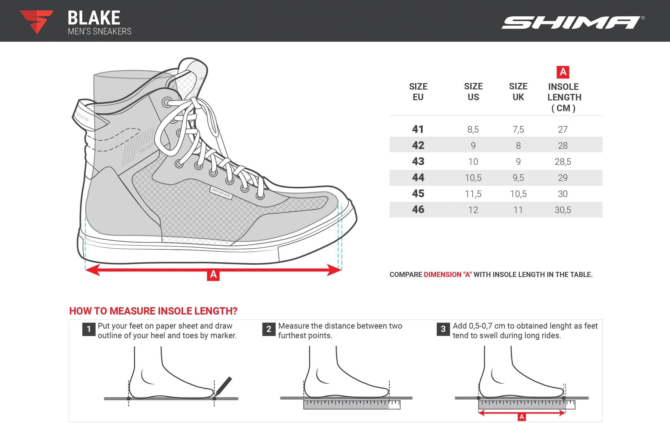 Tabela rozmiarów do kurtka motocyklowa shima str 2.0