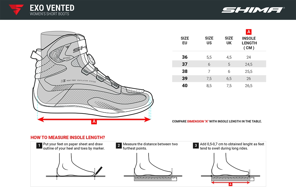 Buty motocyklowe damskie SHIMA EXO LADY