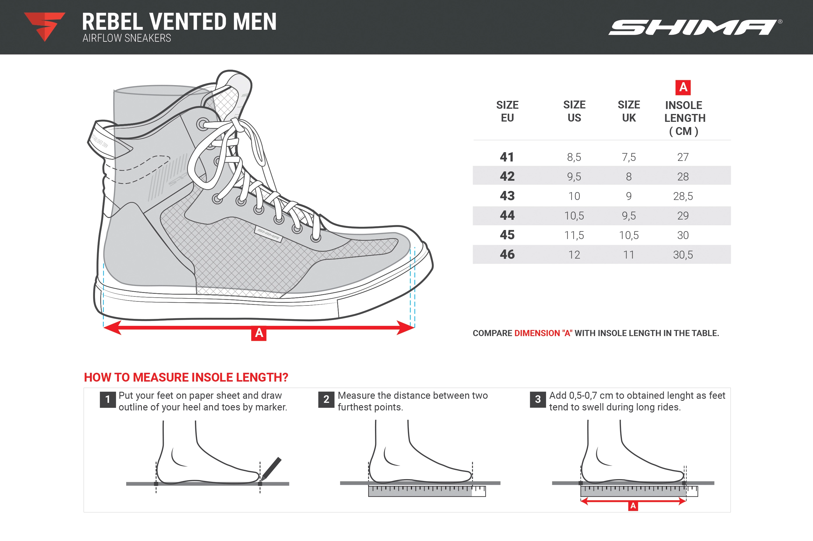 Buty motocyklowe SHIMA REBEL VENTED