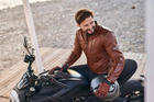 Kurtka motocyklowa skórzana Shima HUNTER+ 2.0 jasny brązowy