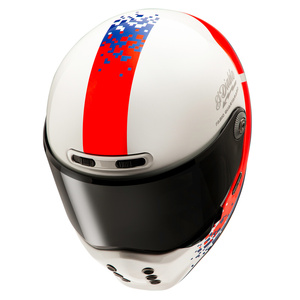 Kask motocyklowy HJC V10 Fq20 Retro biały/czerwony/niebieski