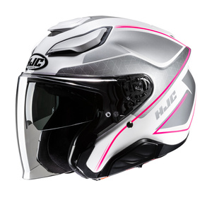 Kask motocyklowy otwarty HJC F31 Ludi srebrny/biały