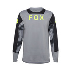Koszulka rowerowa z długim rękawem dziecięca FOX Junior Defend Taunt Steel Grey