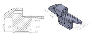 Adapter lusterek PUIG Hi-Tech do owiewek (9574N, prawy) Czarny (N)