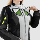 Damska kurtka motocyklowa tekstylna miejska/turystyczna Rebelhorn HIKER IV czarny-szary-żółty fluo