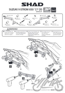 Stelaż boczny 3P SHAD kufra motocyklowego do Suzuki V-Strom DL