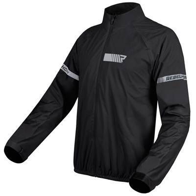 Kurtka przeciwdeszczowa odblaskowa motocyklowa Rebelhorn OCEAN czarny unisex