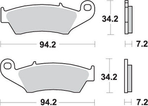 SBS KLOCKI HAMULCOWE KH185 / KH389 OFF-ROAD RACING SINTER KOLOR ZŁOTY