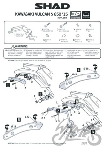 Stelaż kufra bocznego 3P motocyklowego SHAD do Kawasaki Vulcan S