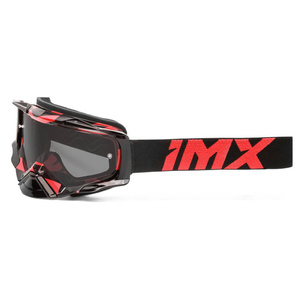 Gogle motocyklowe IMX Dust Graphic Red Gloss/Black - Szyba Dark Smoke + Clear (2 Szyby W Zestawie)