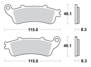 SBS KLOCKI HAMULCOWE KH261 / KH281 STREET EXCEL SINTER KOLOR ZŁOTY PASUJE DO: HONDA CBR1000RR, GL1800, VFR800 PRZÓD