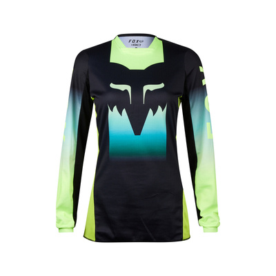 Damska bluza koszulka motocyklowa rowerowa cross mtb FOX 180 Flora czarny/żółty