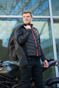 Kurtka motocyklowa tekstylna ocieplająca Shima WARMUP czarny