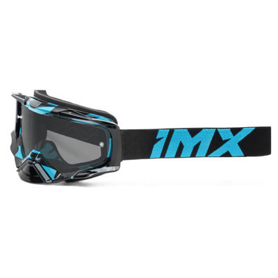 Gogle motocyklowe IMX Dust Graphic Blue Gloss/Black - Szyba Dark Smoke + Clear (2 Szyby W Zestawie)