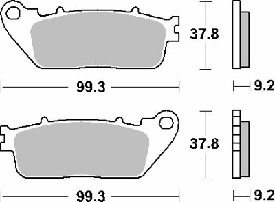 SBS KLOCKI HAMULCOWE KH488 STREET CERAMIC KOLOR CZARNY PASUJE DO: HONDA VFR800/1200, CB1000 TYŁ