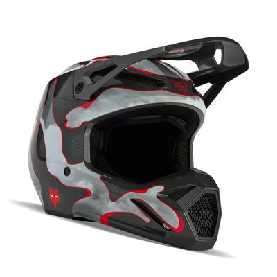 Kask cross offroad motocyklowy FOX V1 Atlas szary/czerwony