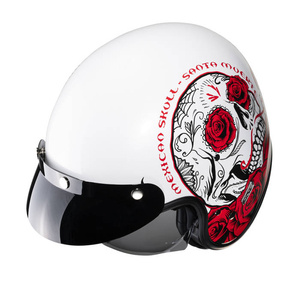 Kask motocyklowy otwarty HJC V31 Desto biały/czerwony