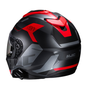 Kask motocyklowy szczękowy HJC I91 Carst czarny/czerwony