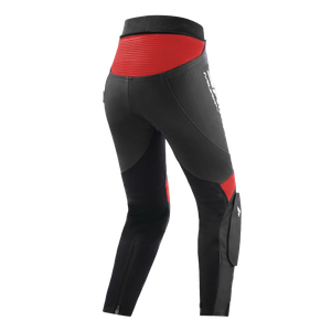 Damskie spodnie motocyklowe skórzane sportowe Shima MIURA 2.0 czarny/czerwony