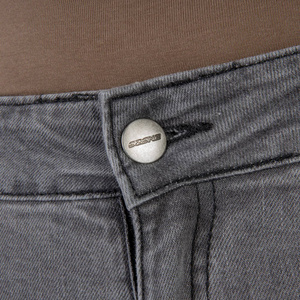 Damskie jeansy motocyklowe OZONE ROXY sprany czarne