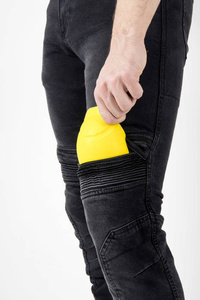 Jeansy motocyklowe OZONE HORNET II sprany czarne