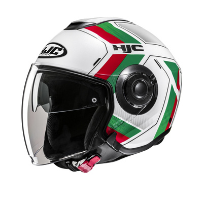 Kask motocyklowy otwarty HJC I40N Velu biały/zielony