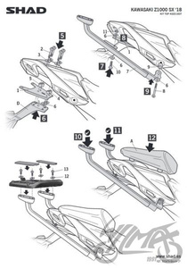 Stelaż kufra tylnego motocyklowego SHAD do Kawasaki Z1000 SX