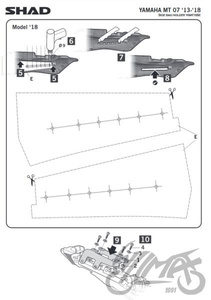 Stelaż sakwy motocyklowej półsztywnej SHAD do Yamaha MT07 18