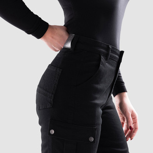 Damskie jeansy motocyklowe OZONE JANE JOGGER FIT czarne