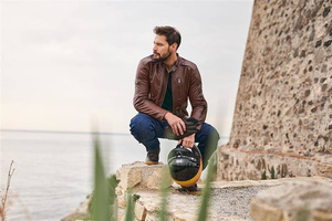 Kurtka motocyklowa skórzana Shima HUNTER+ 2.0 brązowy