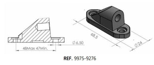 Adapter lusterek PUIG Hi-Tech do owiewek (9276N, lewy lub prawy) Czarny (N)