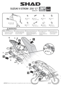 Stelaż boczny 3P SHAD kufra motocyklowego do Suzuki DL 250
