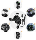 Uchwyt motocyklowy antywibracyjny z ładowarką do telefonu - R23W-PD-BT