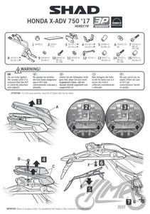 Stelaż kufra bocznego 3P motocyklowego SHAD do Honda X-ADV